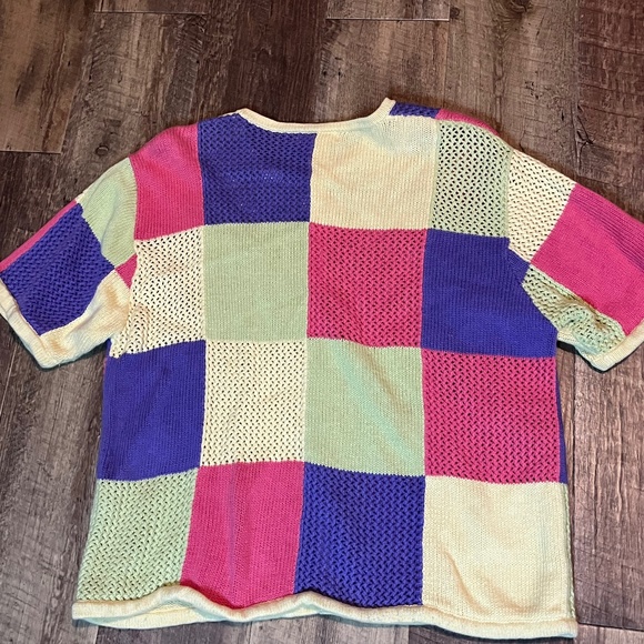 Christopher&Banks Sweater Womens  Patchwork Knit Vintage Y2K - Picture 2 of 4